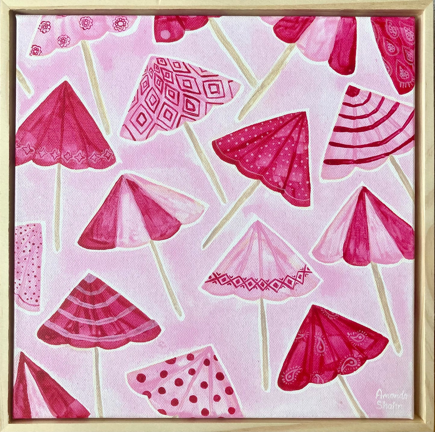 "Beach Umbrellas" 30cm x 30cm