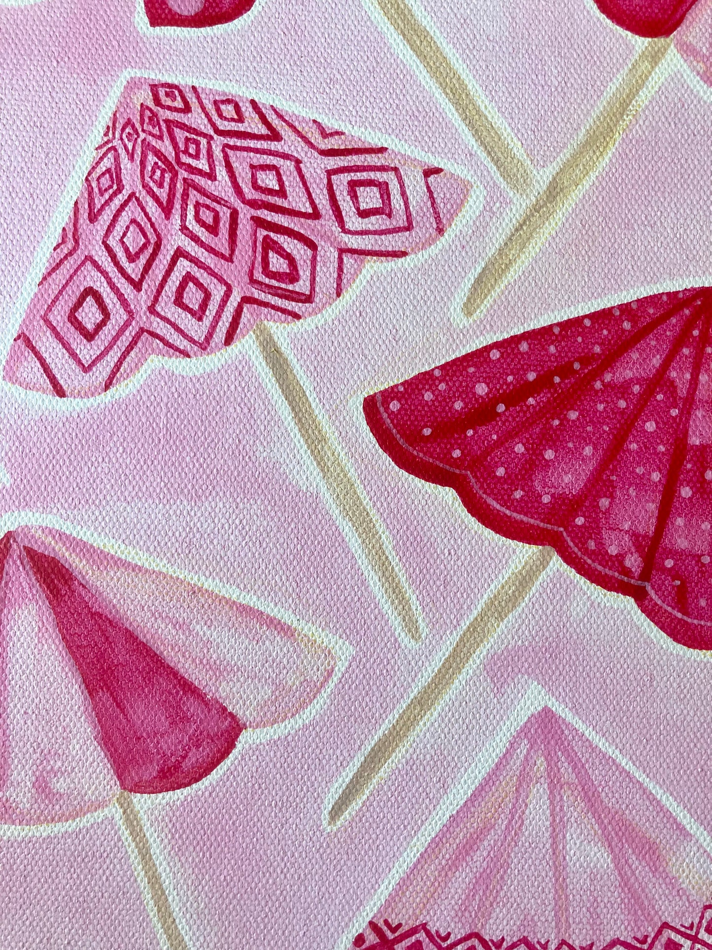 "Beach Umbrellas" 30cm x 30cm