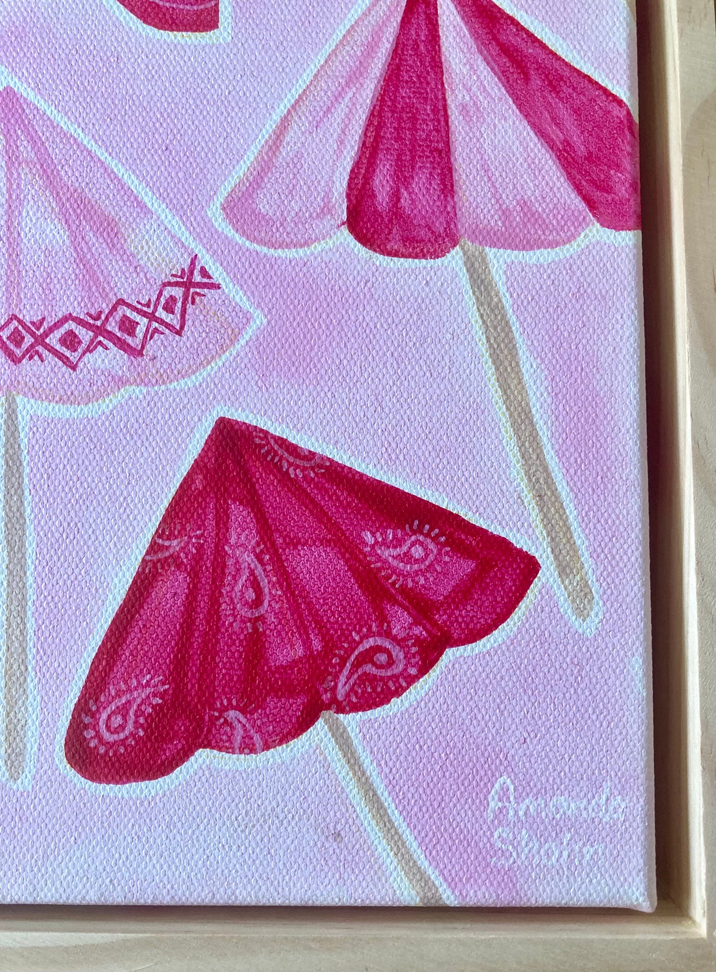 "Beach Umbrellas" 30cm x 30cm