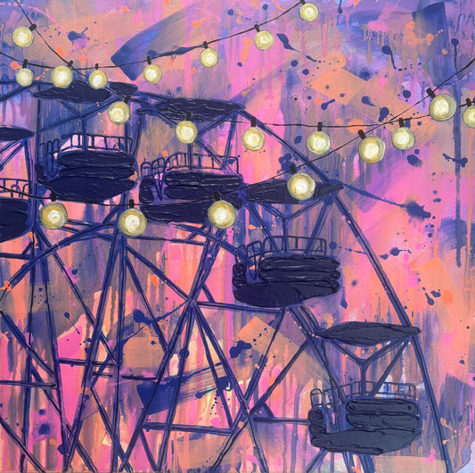 "We Met By The Ferris Wheel" 55cm x 55cm