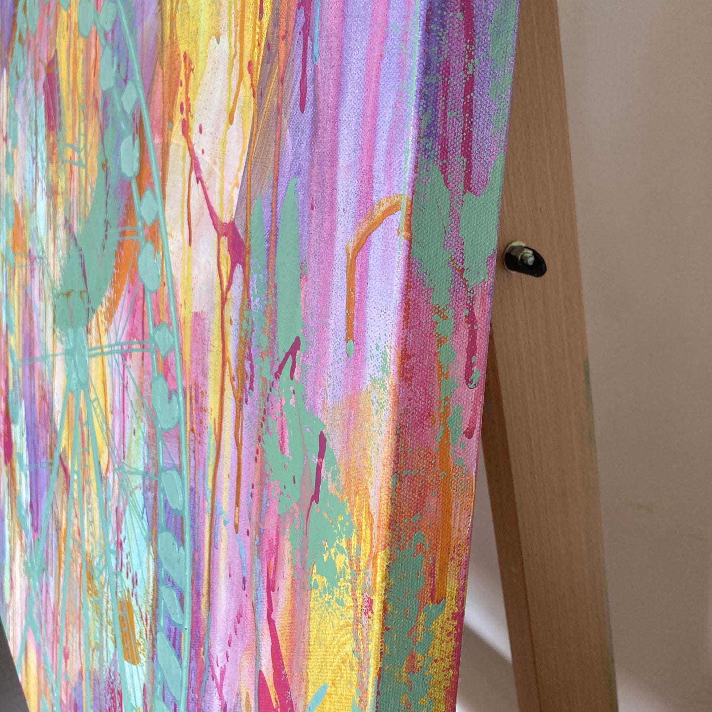 View of the painting's painted edges