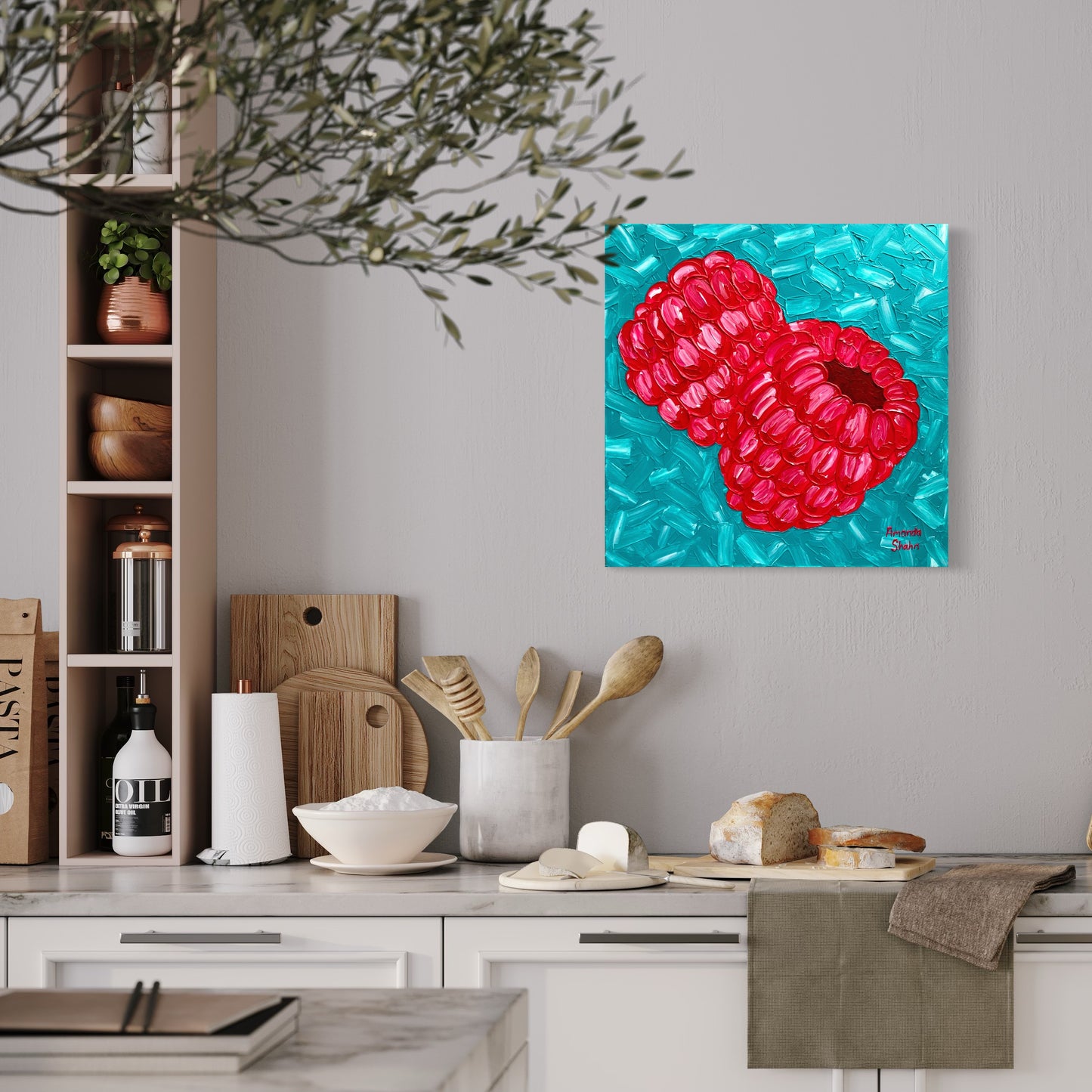 "Raspberry Fizz" 55cm x 55cm