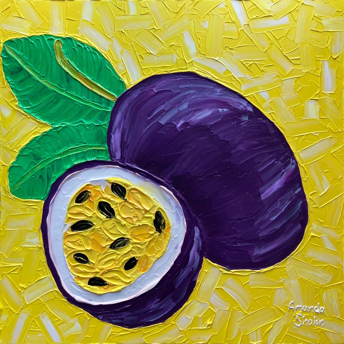 "Passionfruit Fizz" 55cm x 55cm