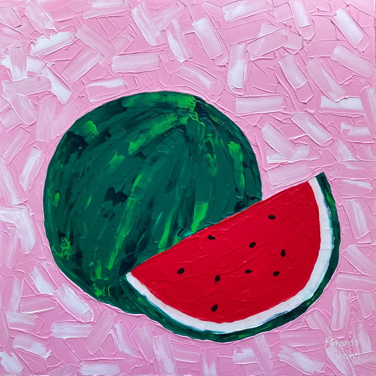 "Watermelon Fizz" 55cm x 55cm