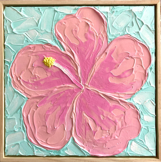 "Pink Hibiscus" 30cm x 30cm