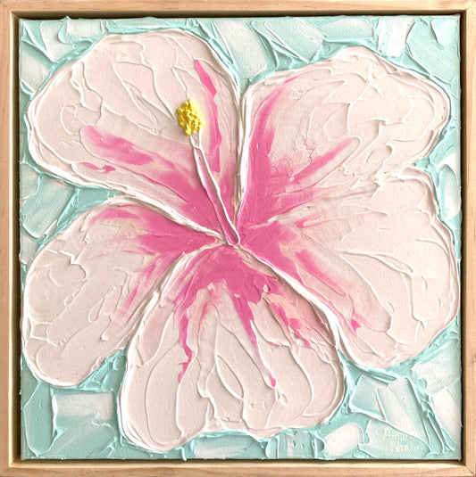 "White Hibiscus" 30cm x 30cm