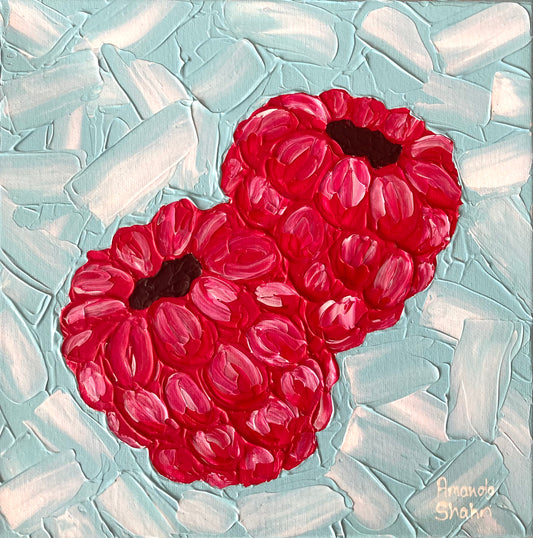 "Mini Raspberries" 25cm x 25cm