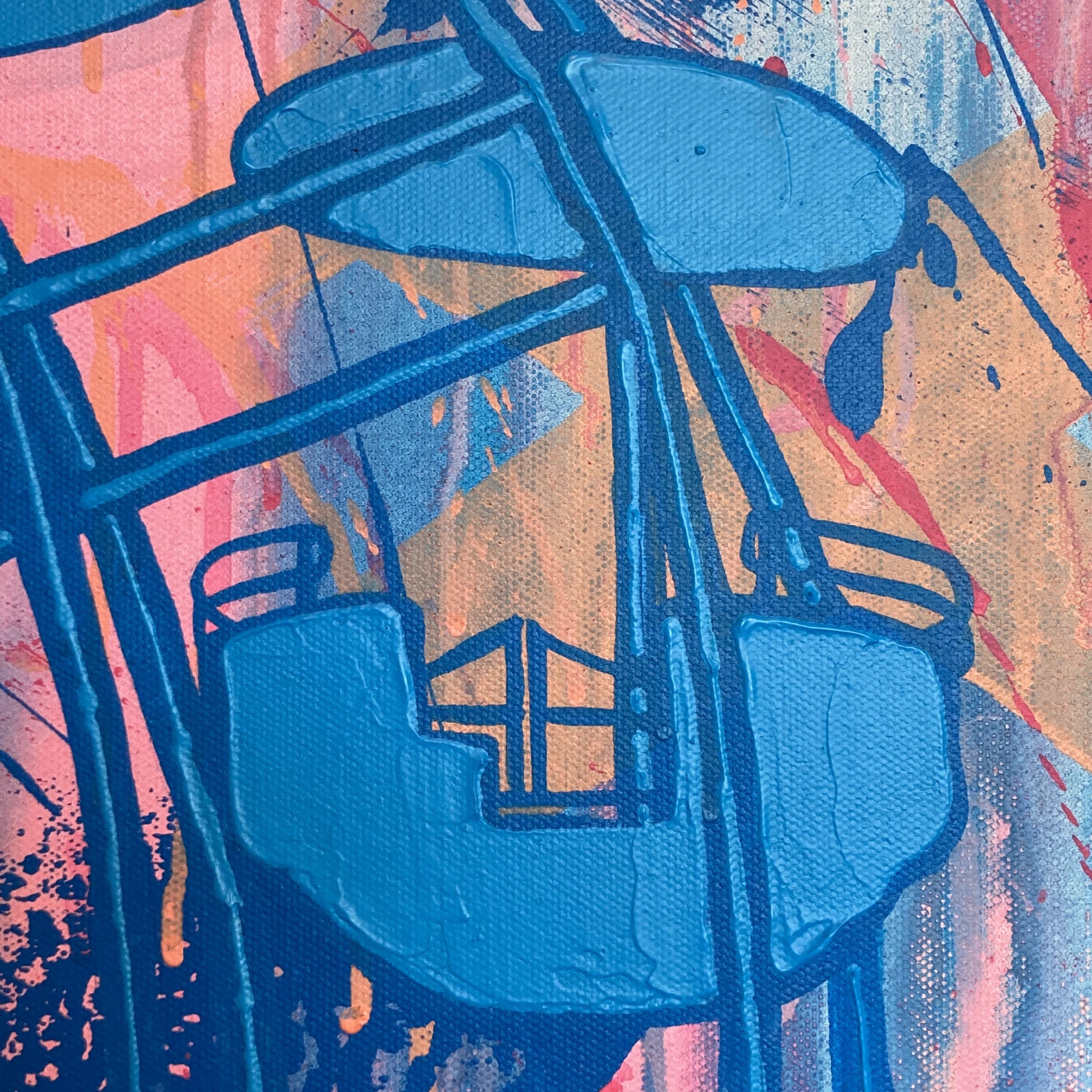 Life is like a ferris wheel original texture painting close up of textured ferris wheel on abstract colour background