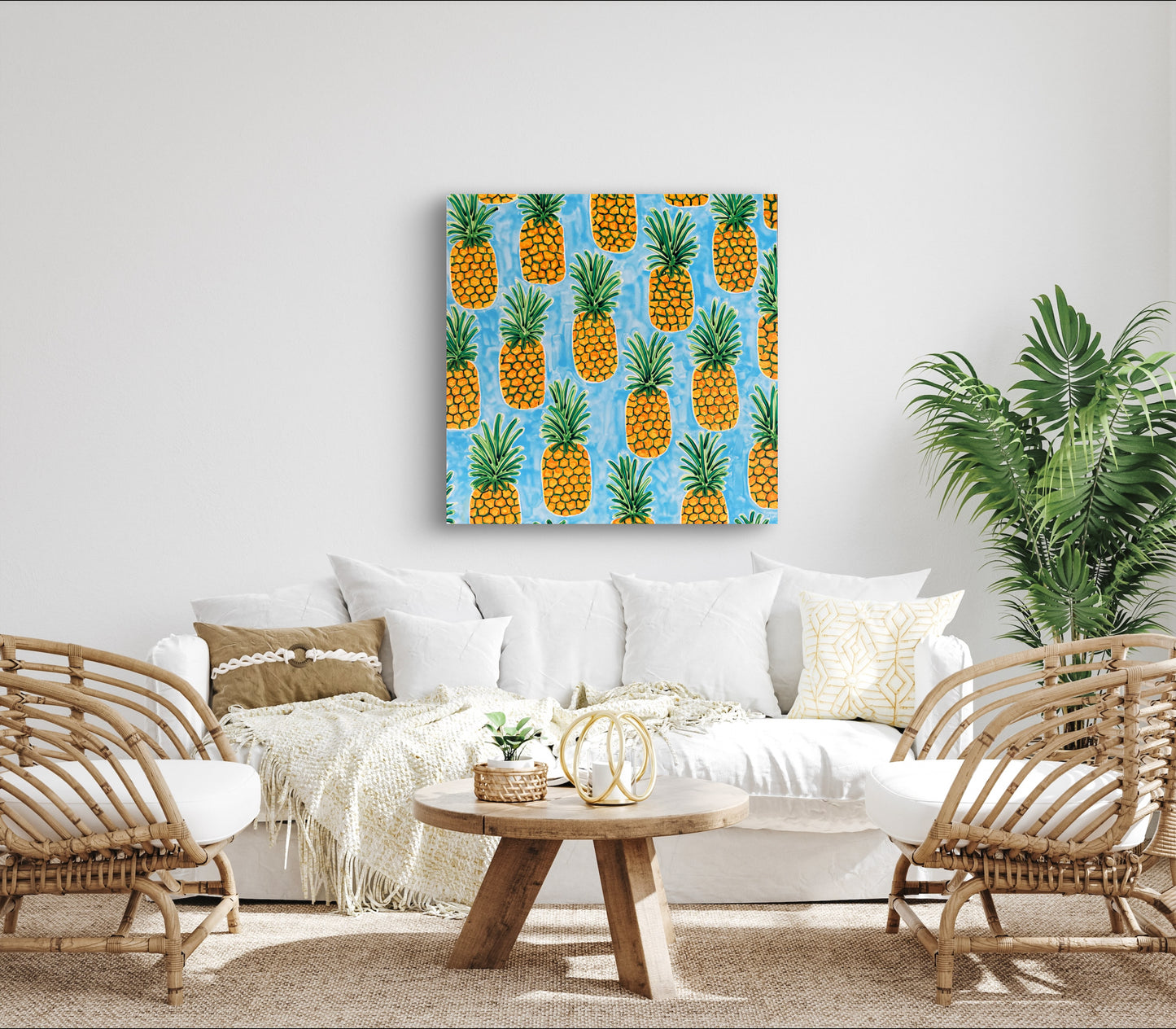 In situ photo above a coastal styled lounge 