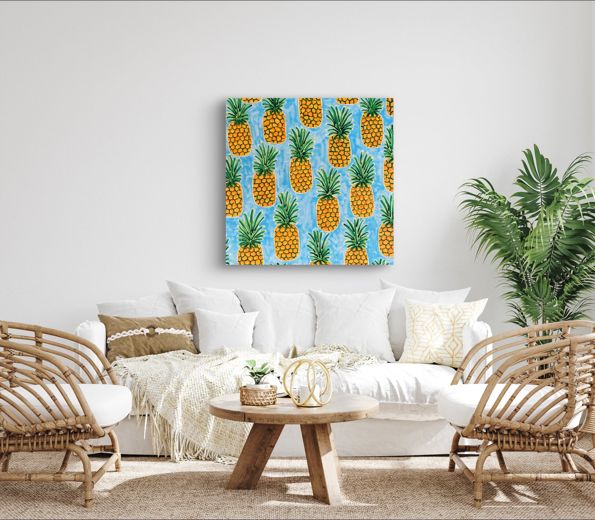 In situ photo above a coastal styled lounge 
